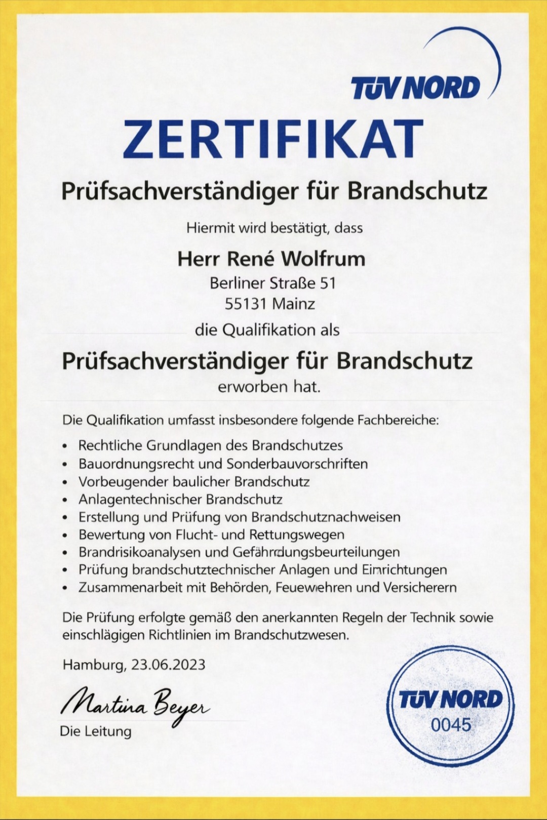 zertifikat prüfsachverständiger